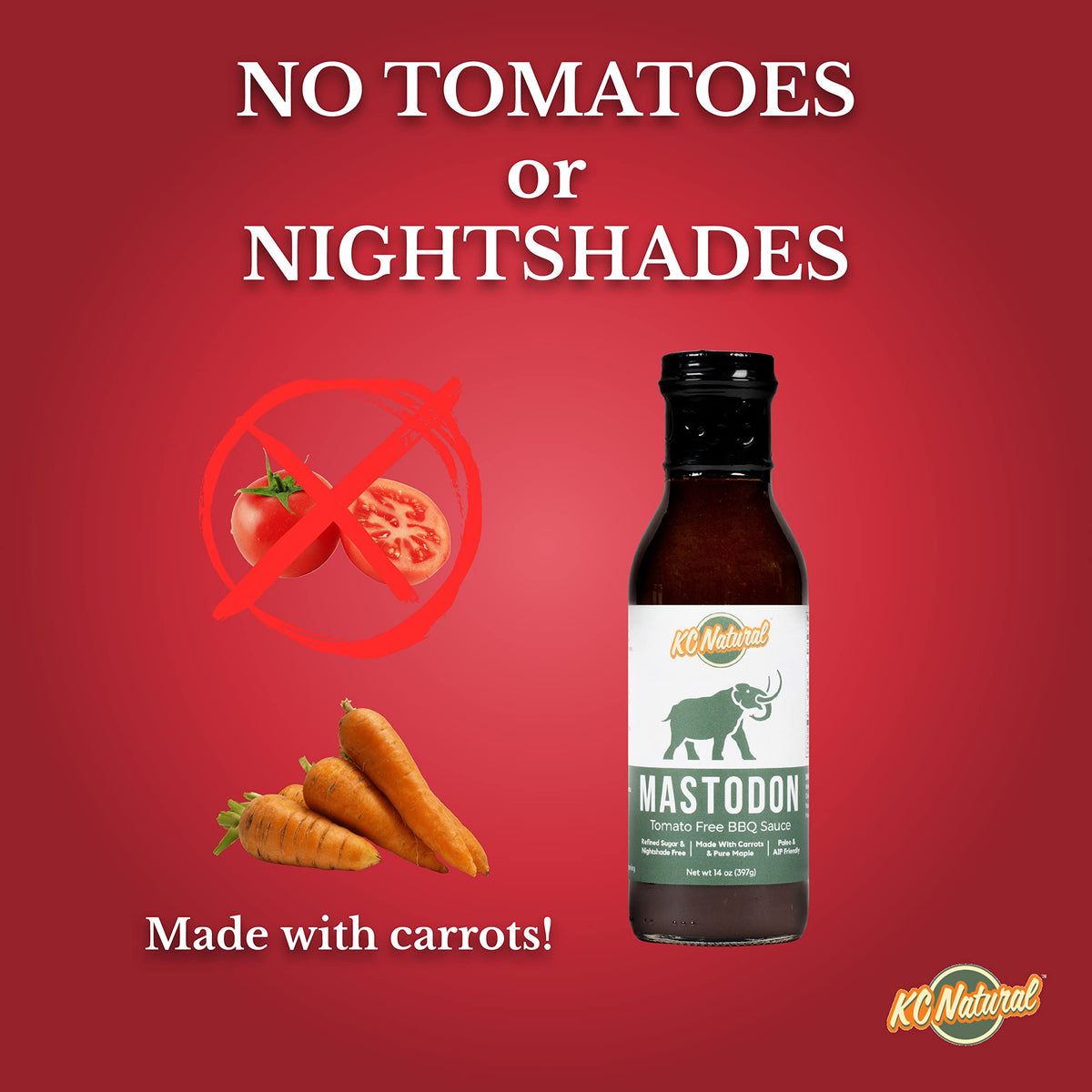 KC Natural Mastodon Paleo AIP BBQ Sauce glaze on grilled meat.