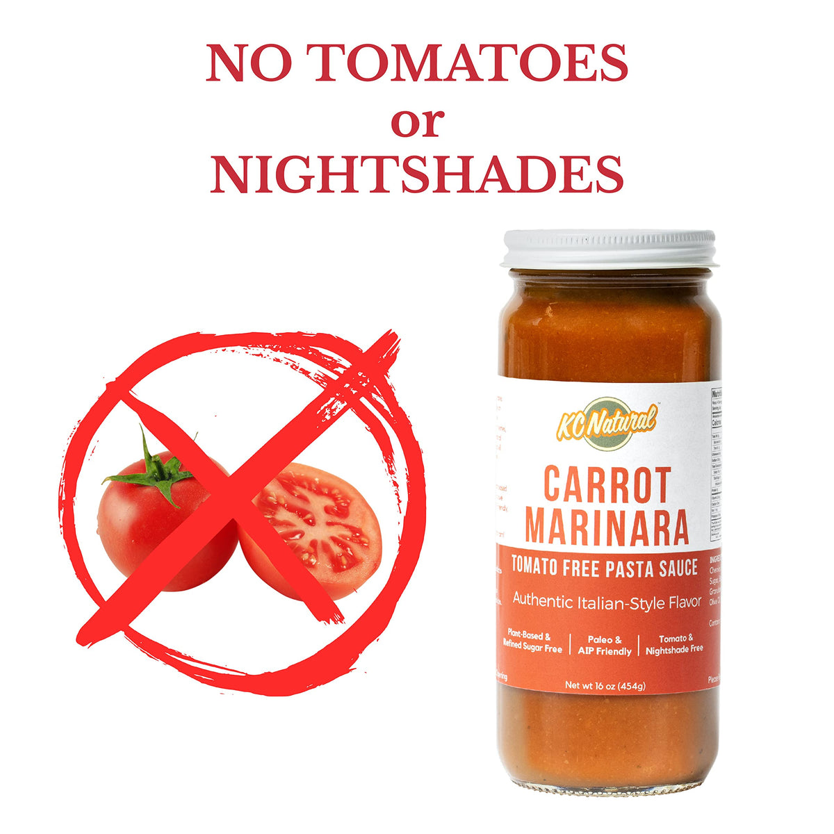 A simple dinner setup with KC Natural No Tomato Carrot Marinara.