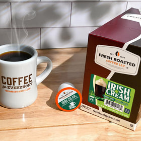K-Cup compatible coffee pod by Fresh Roasted Coffee for convenient brew.