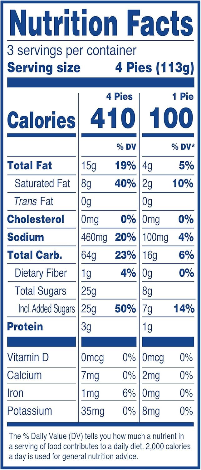 KD Chocolates Hostes Snack Size Apple Pies lunchbox-friendly dessert display.