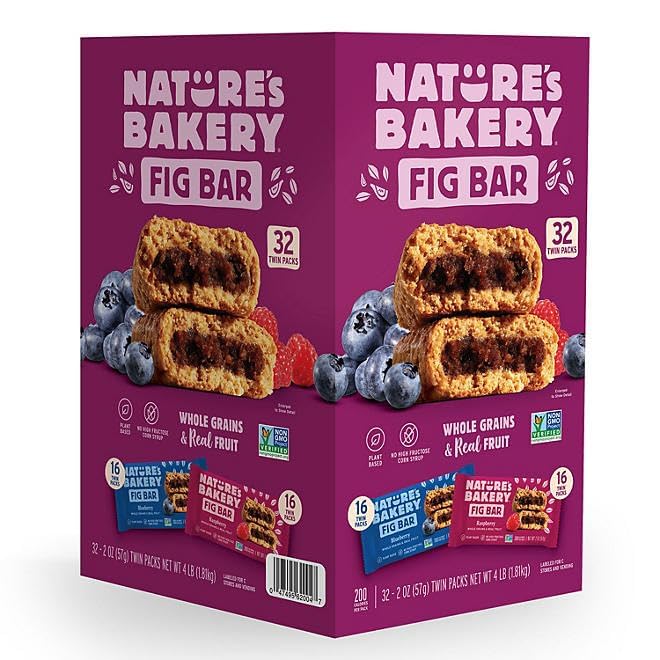 KD Chocolates Natures Bakery fig bars variety pack front view, wholesome on-the-go snack