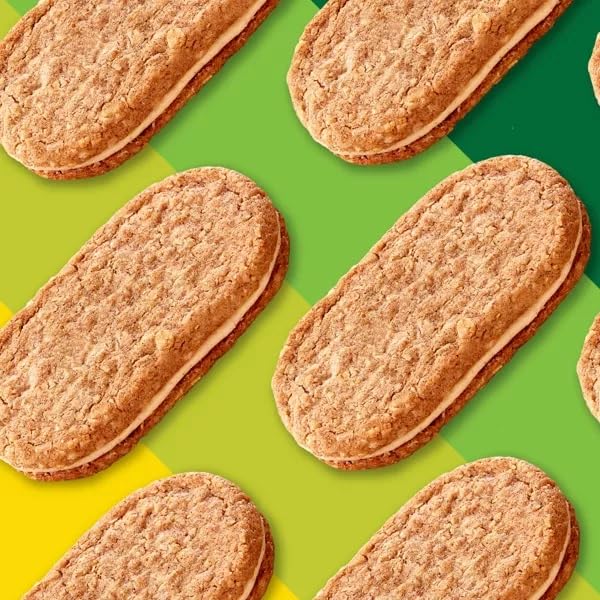 KD Chocolates Neture Valley Almond Butter Biscuits broken to reveal texture