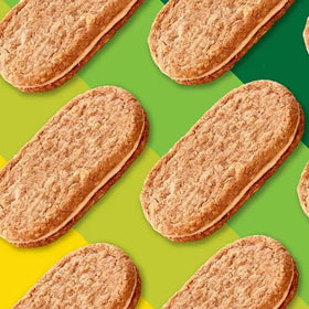 KD Chocolates Neture Valley Almond Butter Biscuits broken to reveal texture