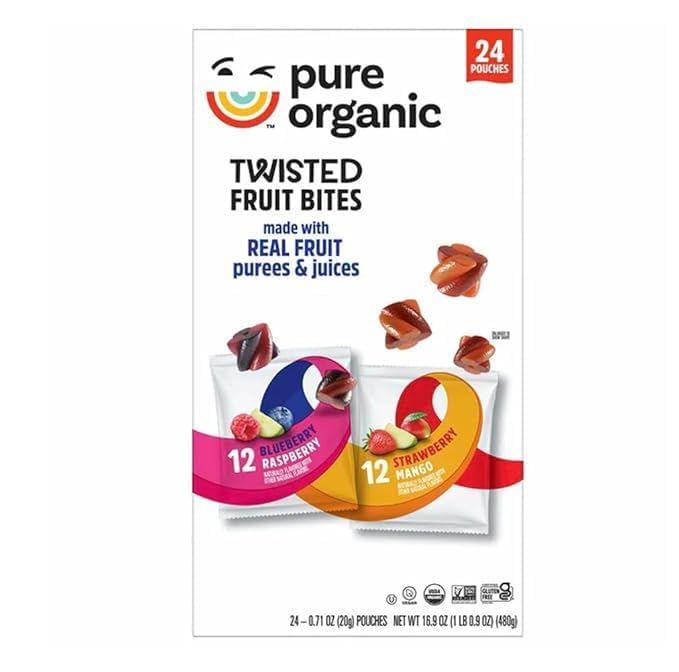 KD Chocolates Pure Organiic Twisted Fruit Bites packshot, ideal for on-the-go snacking.