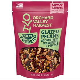 KD Chocolates glazed pecans salad toppers in a 24-ounce pack add crunch to salads
