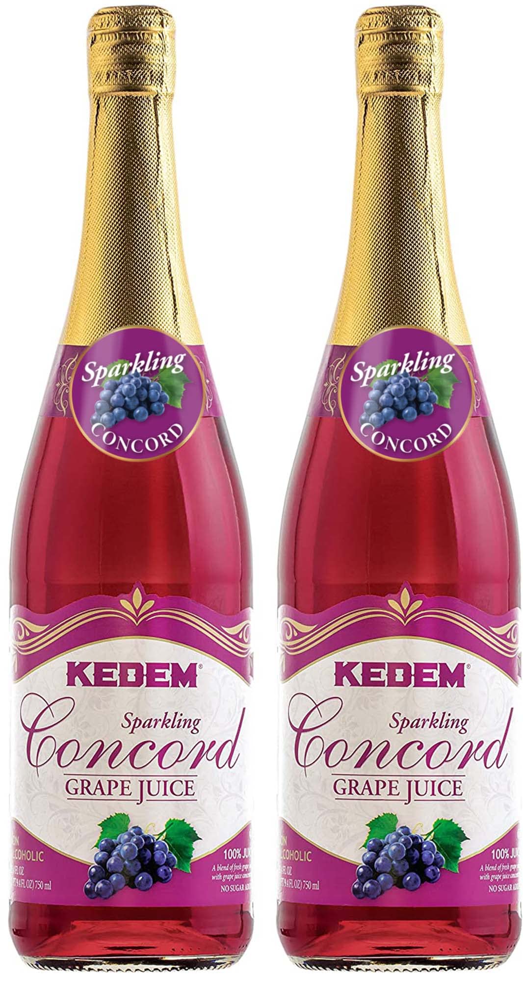Kedem Sparkling Concord Grape Juice bottle pouring for a refreshing family-friendly moment.