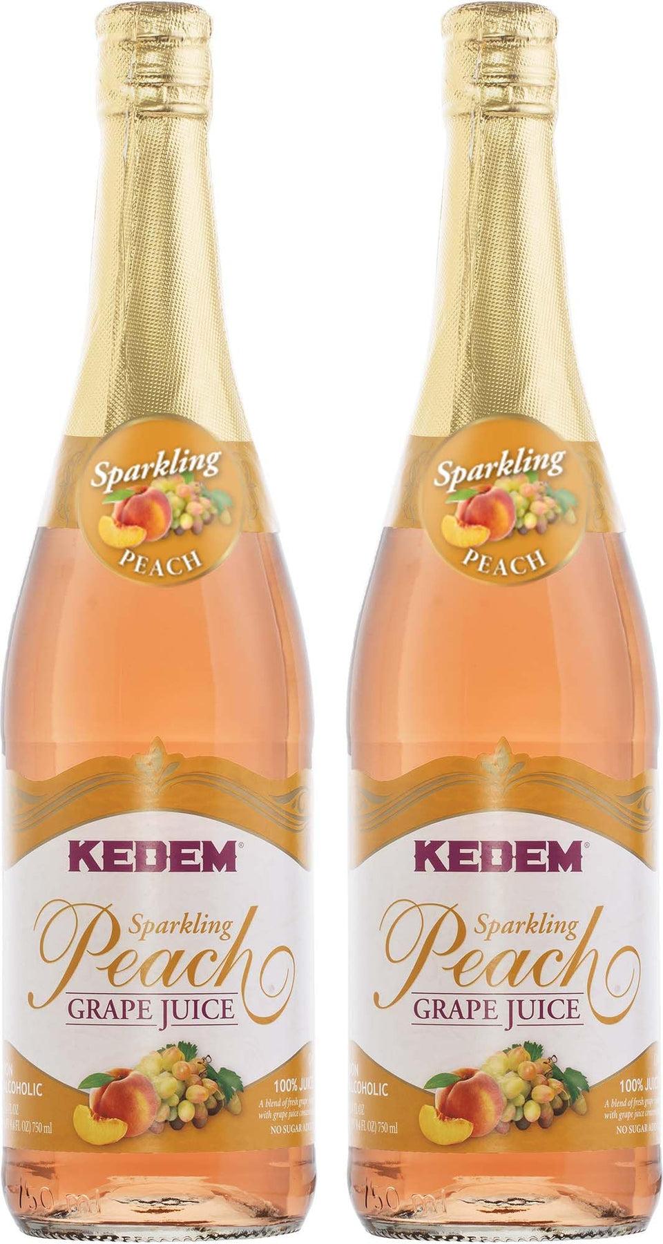 Kedem sparkling peach flavored grape juice bottle pour for a refreshing family moment