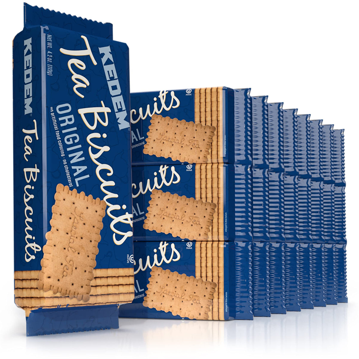 Kedem Tea Biscuits Plain 24-pack on a serving tray, ideal with tea
