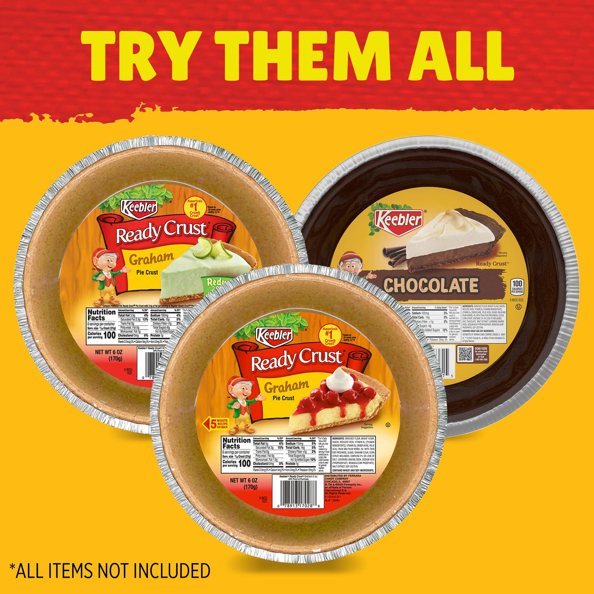 Keebler no-bake desserts start with this crust for quick fruit or pudding pies