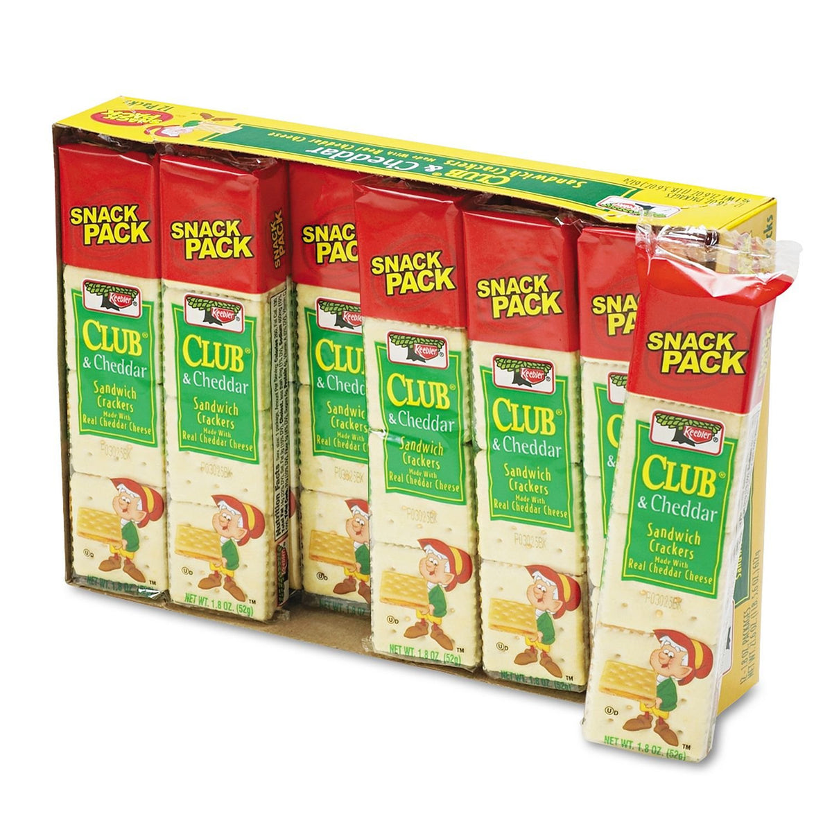Keebler sandwich crackers Club and Cheddar eight-cracker pack, convenient for on-the-go snacking