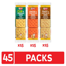 Keebler Cheese and Cheddar crackers close-up highlighting cheesy filling