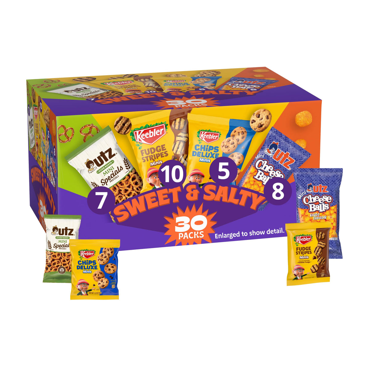 Keebler variety-pack outer box, perfect for family snacking and on-the-go portions.