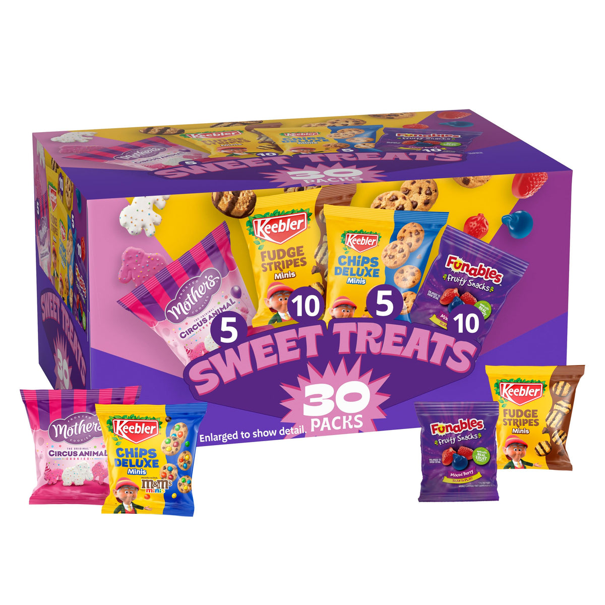 Keebler Variety Treats Pack front view, ideal for family snacking on the go.