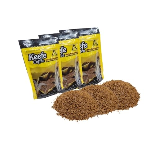 Keefe Coffee freeze-dried instant powder ready for on-the-go prep and long shelf life.