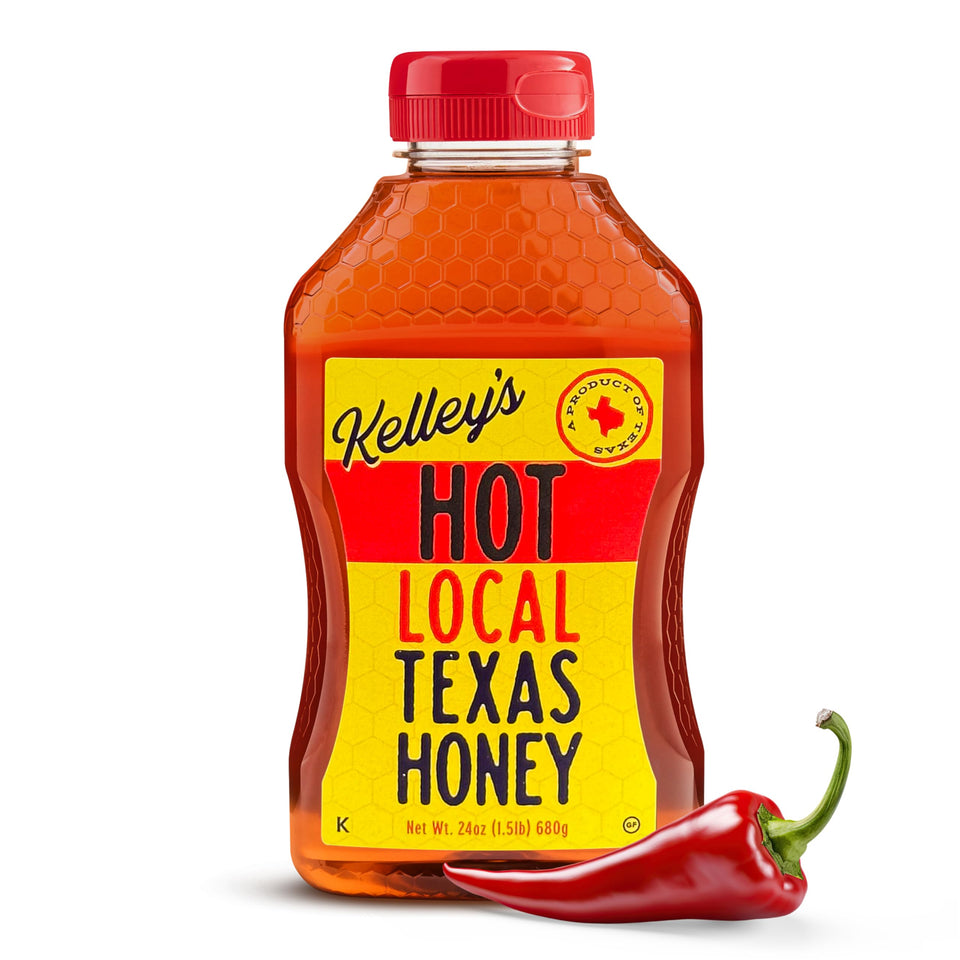 Kelley’s Hot Honey 24oz bottle ready for glazing and drizzling on grilled foods