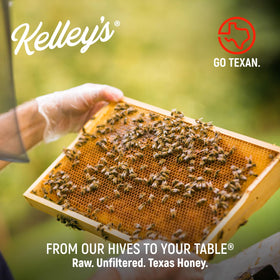 Kelley's Wildflower Honey stirred into tea for a warm, fragrant cup.