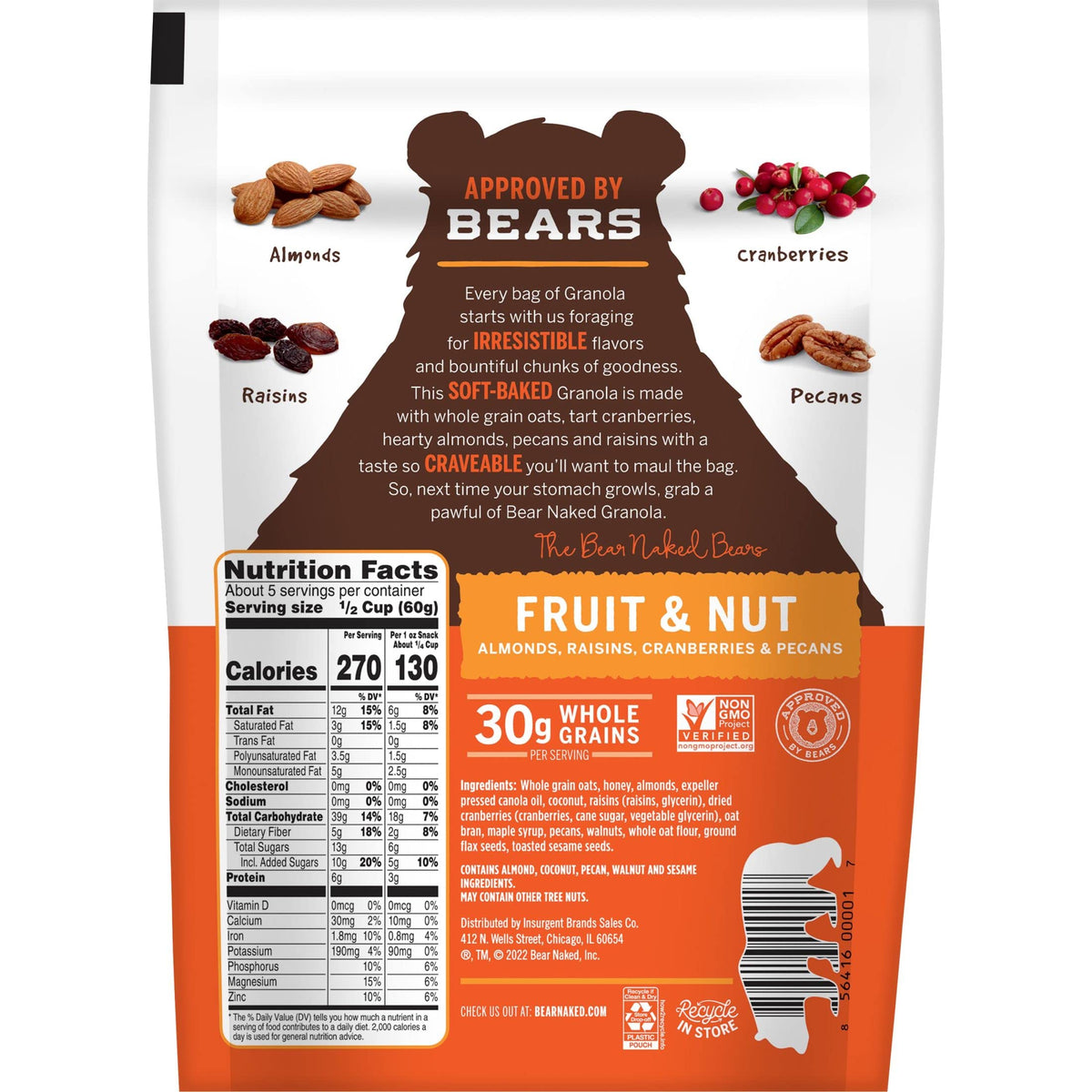 Granola topping for desserts: Bear Naked Fruit and Nut Medley on yogurt.