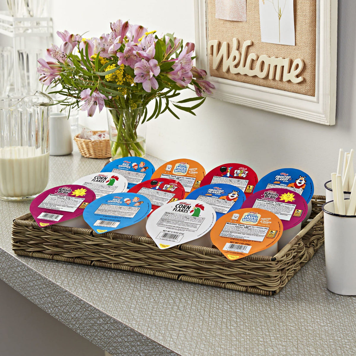 Kellogg's Breakfast Cereal Cups Frosted Mini-Wheats, wholesome crunch in easy, portable cups.
