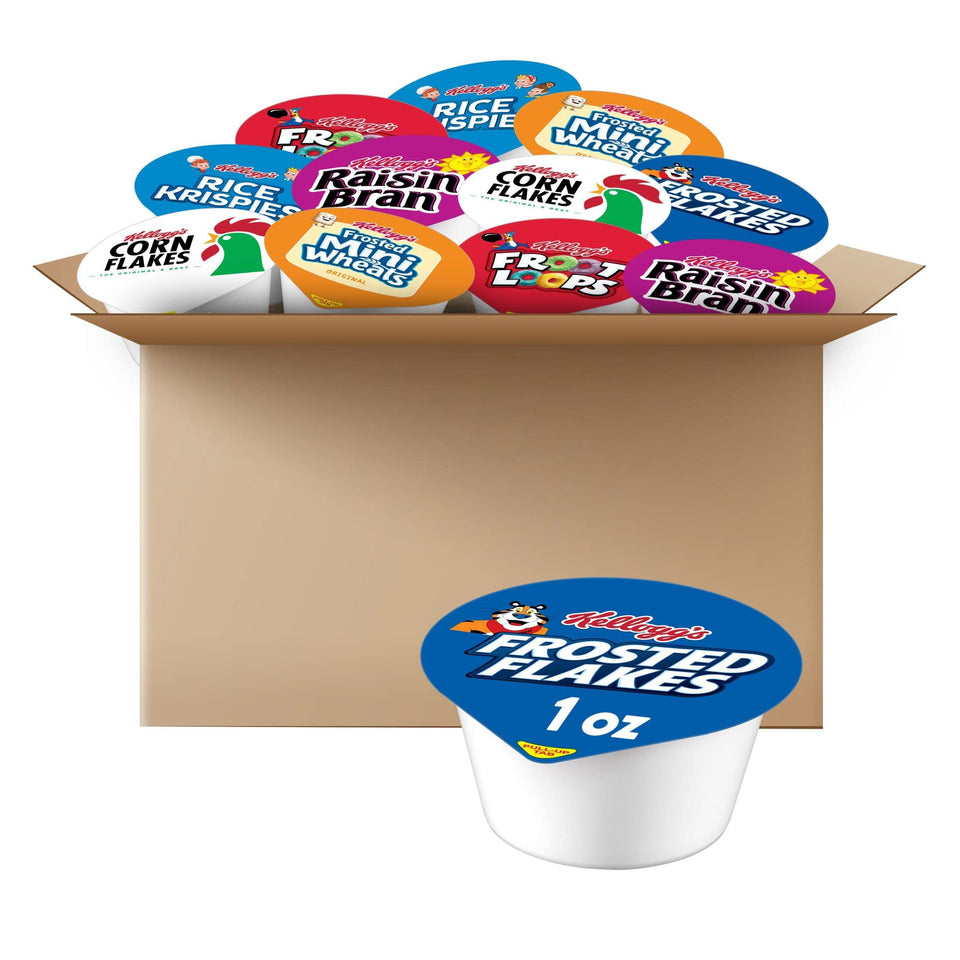 Kellogg's Breakfast Cereal Cups Variety Pack, on-the-go breakfast option.