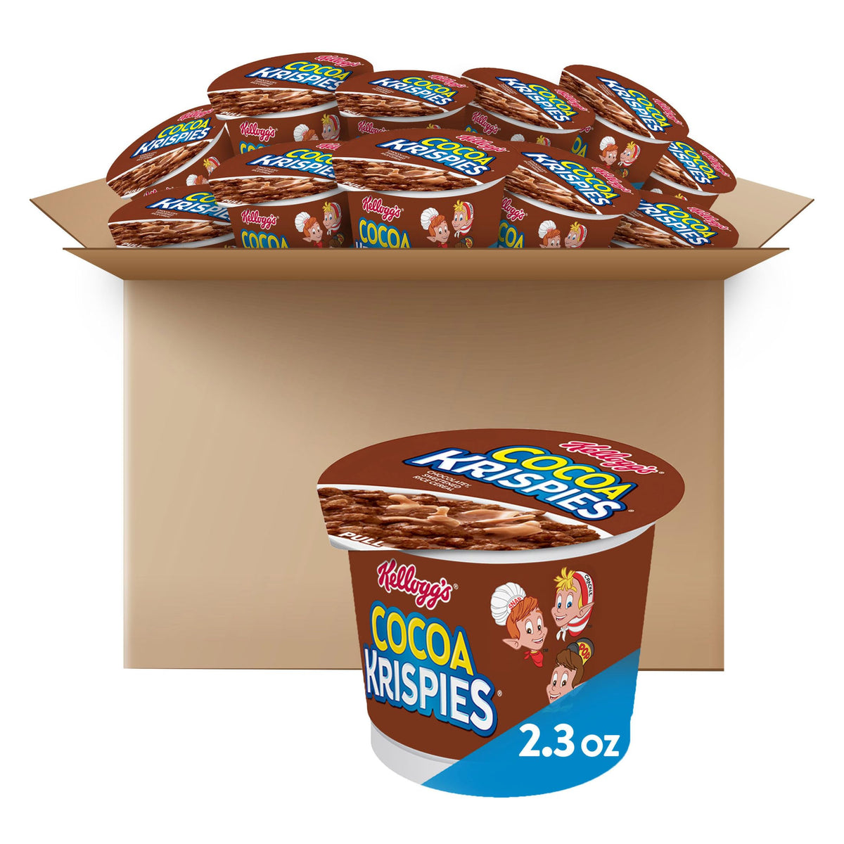 Kellogg's Cocoa Krispies Cups on-the-go breakfast ready-to-eat.