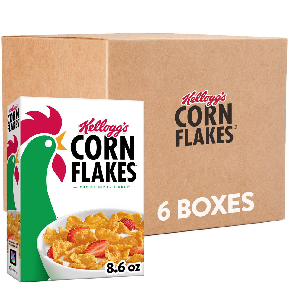 Kellogg's Corn Flakes cereal bowl with milk to start the day
