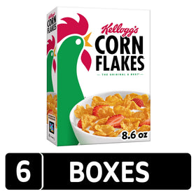 Kellogg's Corn Flakes six-box packaging for family breakfast