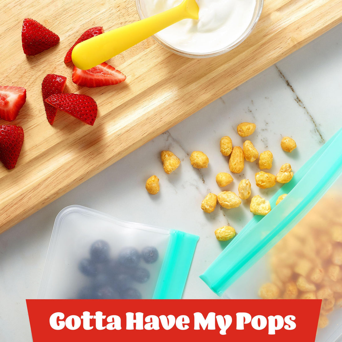 Kellogg's Corn Pops Cups crispy-sweet texture enhances a light, energy-boosting breakfast.