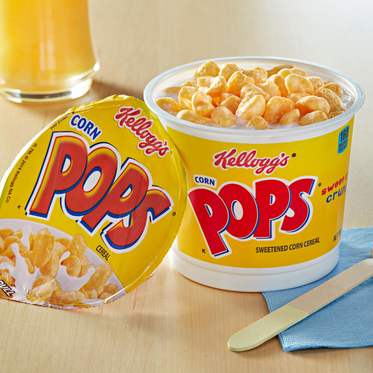 Kellogg's Corn Pops Cups single-serve portions ideal for kids' meals and school lunches.