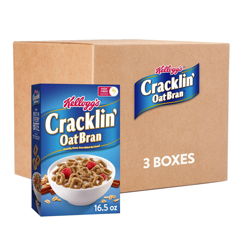 Kellogg's Cracklin' Oat Bran bowl with crispy clusters for a cozy breakfast