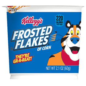 Kellogg's Frosted Flakes cereal in bowl shows classic crunch and sweetness