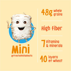Kellogg's Frosted Mini-Wheats milk-ready cups for easy mornings.