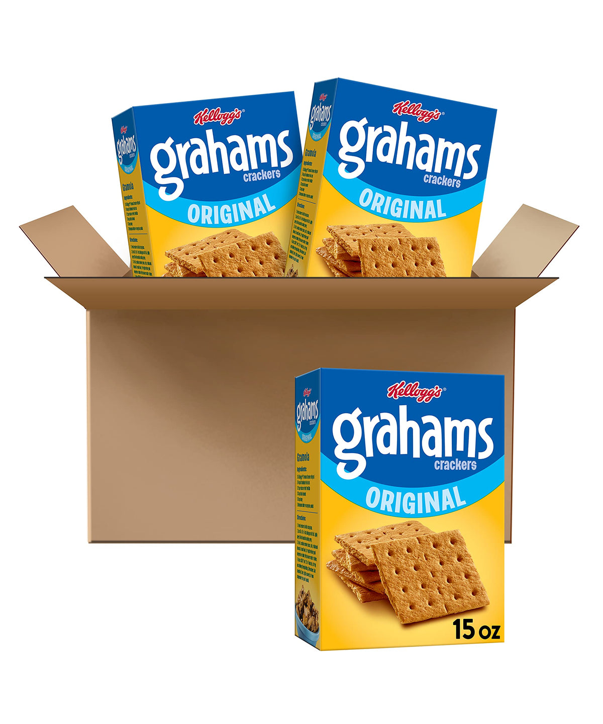 Kellogg's Grahams crackers original box ready to dip or snack.