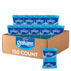 Kellogg's Grahams Original 150-count pack ready for bulk snacking