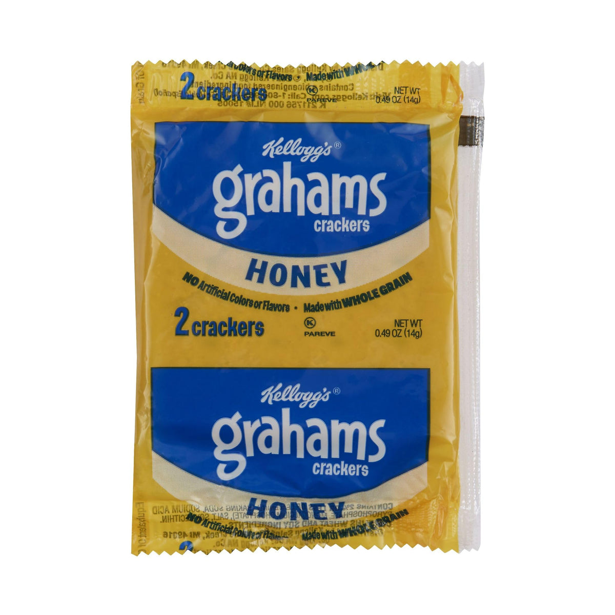 Kellogg's Honey Grahams Crackers paired with milk for a quick snack