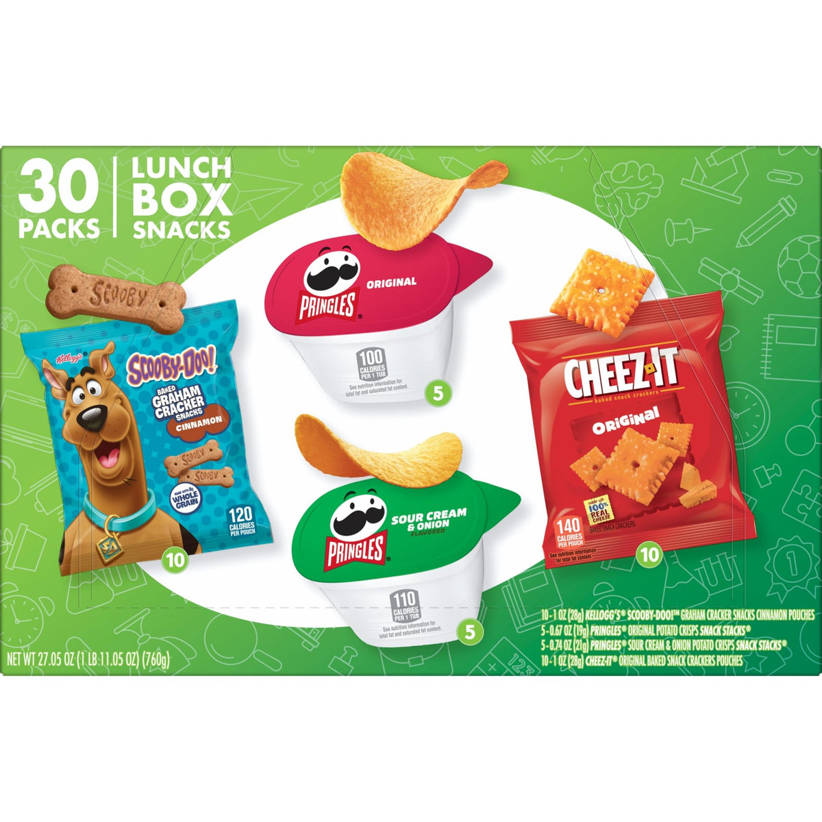 Kellogg's lunch box snacks variety pack showing four flavors
