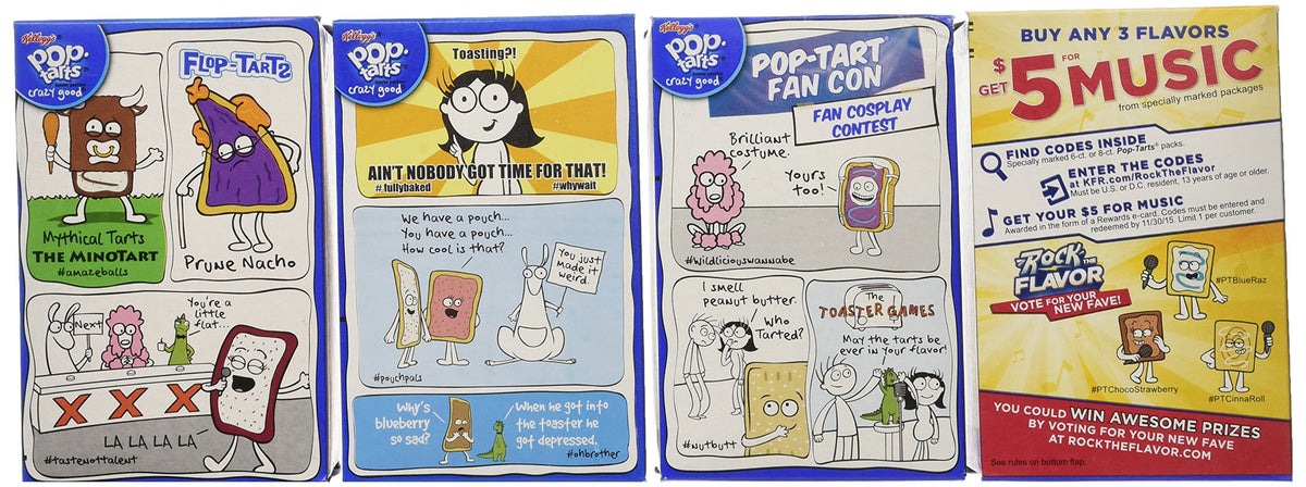 Kellogg's Pop-Tarts Frosted Variety Pack flavors collection, convenient assortment for snacking anytime.