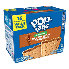 Kellogg's Pop-Tarts Unfrosted Brown Sugar Cinnamon box front, quick breakfast option