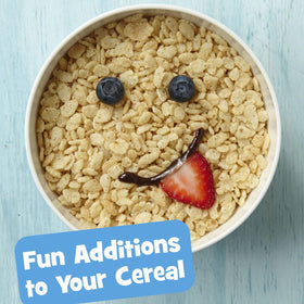 Kellogg's Rice Krispies cups served as a desk-side snack with a spoon