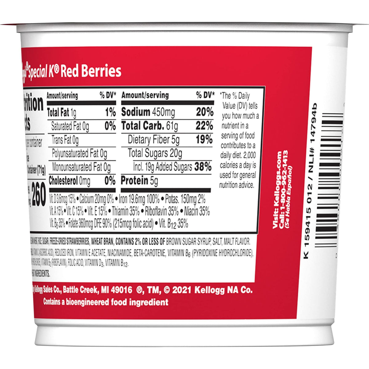 Kellogg's Special K cups reduce mess during meals.