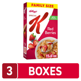 Kellogg's Special K Red Berries in a bowl with milk ready for breakfast