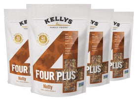 Kelly's Four Plus Granola bowl with yogurt shows gluten-free crunch and protein