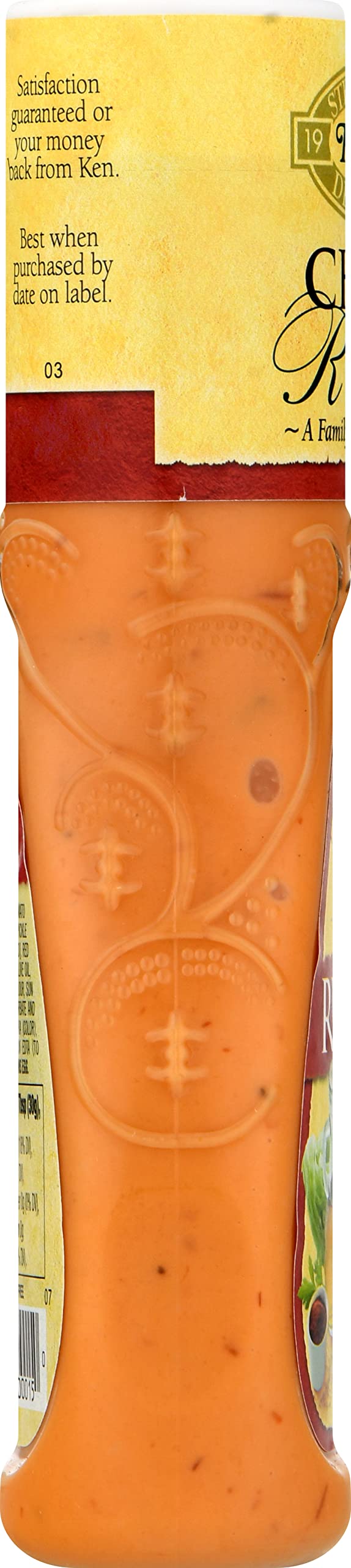 Close-up of Ken's Dressing label highlights classic tangy flavor