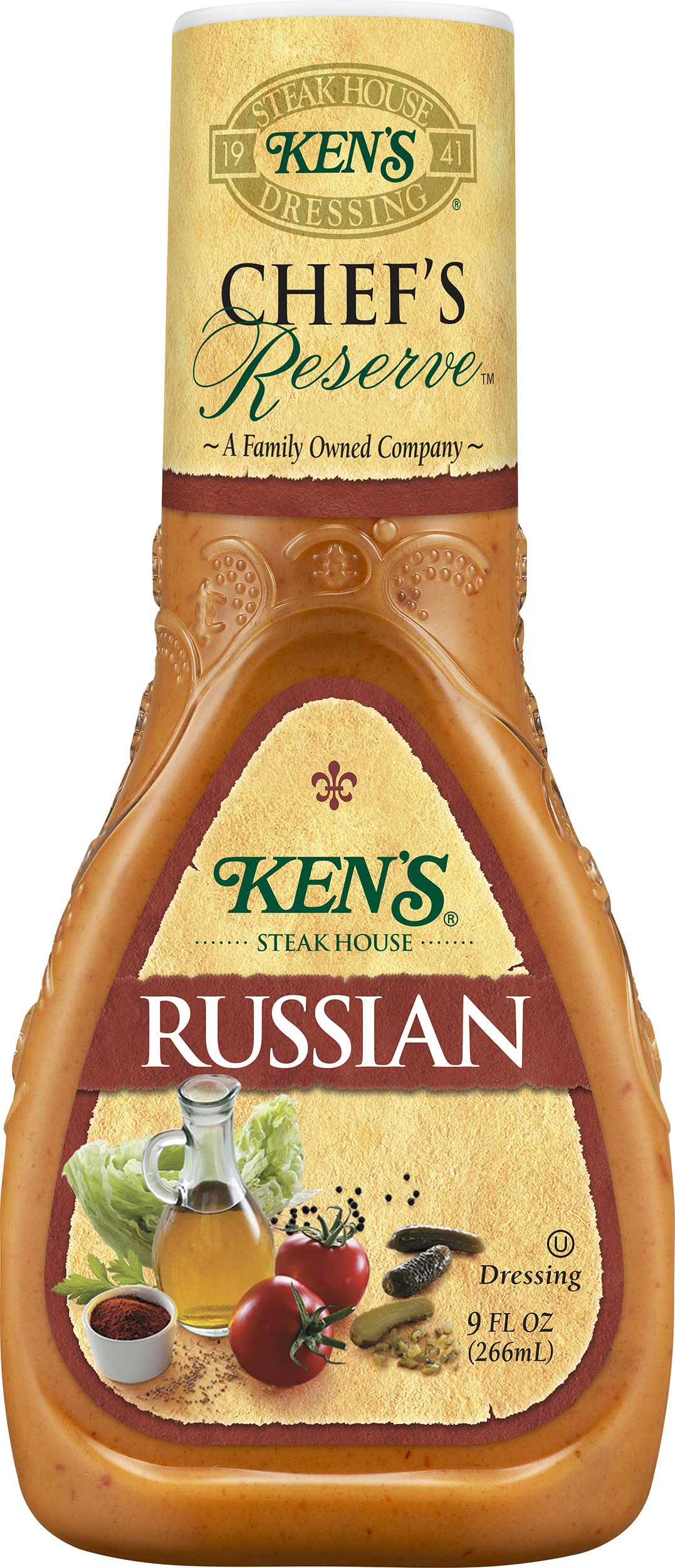 Triple-pack Ken's Russian Dressing on shelf offers convenient family-sized option