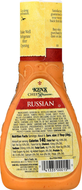 Pour-ready bottle of Ken's Dressing streamlines burger night prep