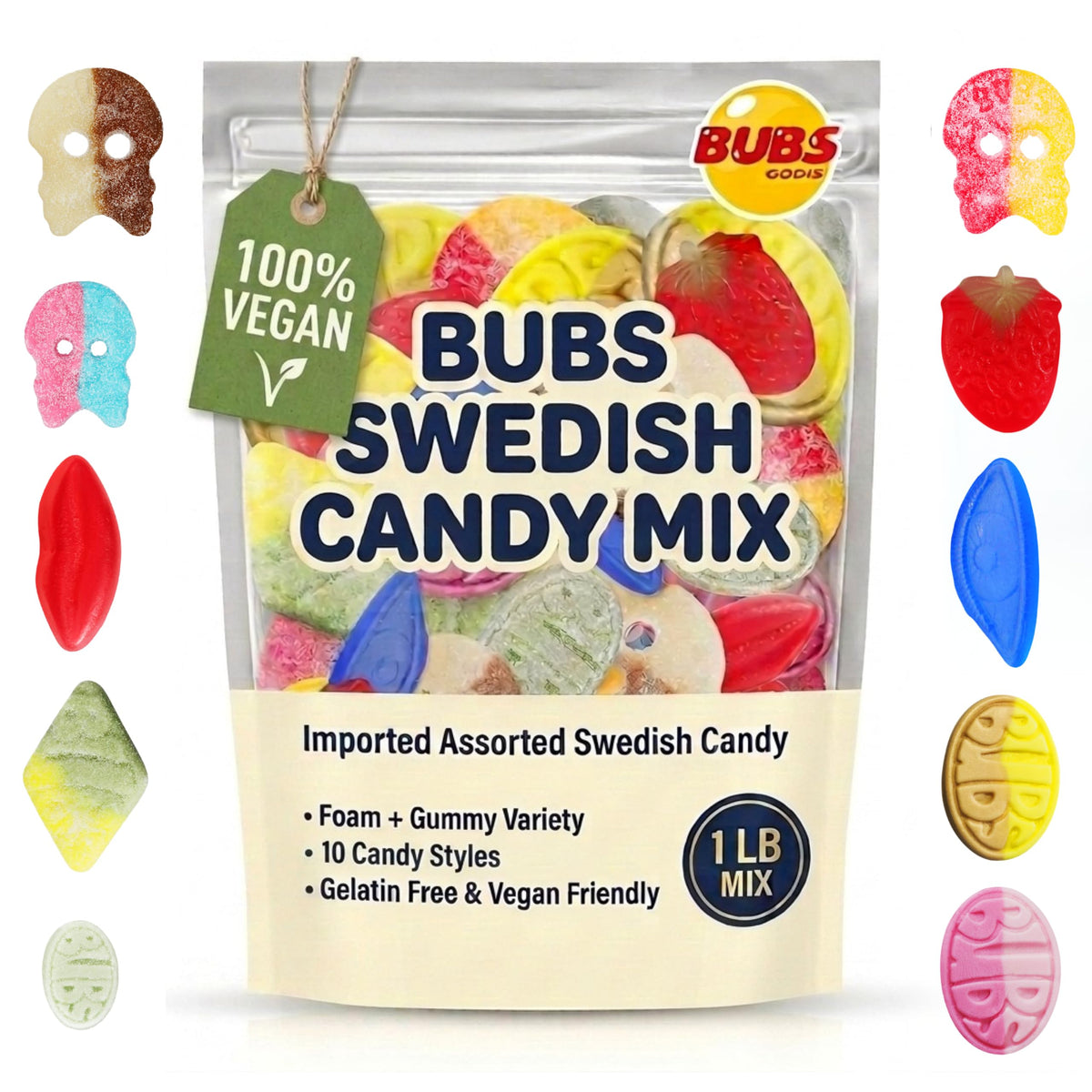 Kenai BUBS skull foamy candy for a playful snack during gatherings.
