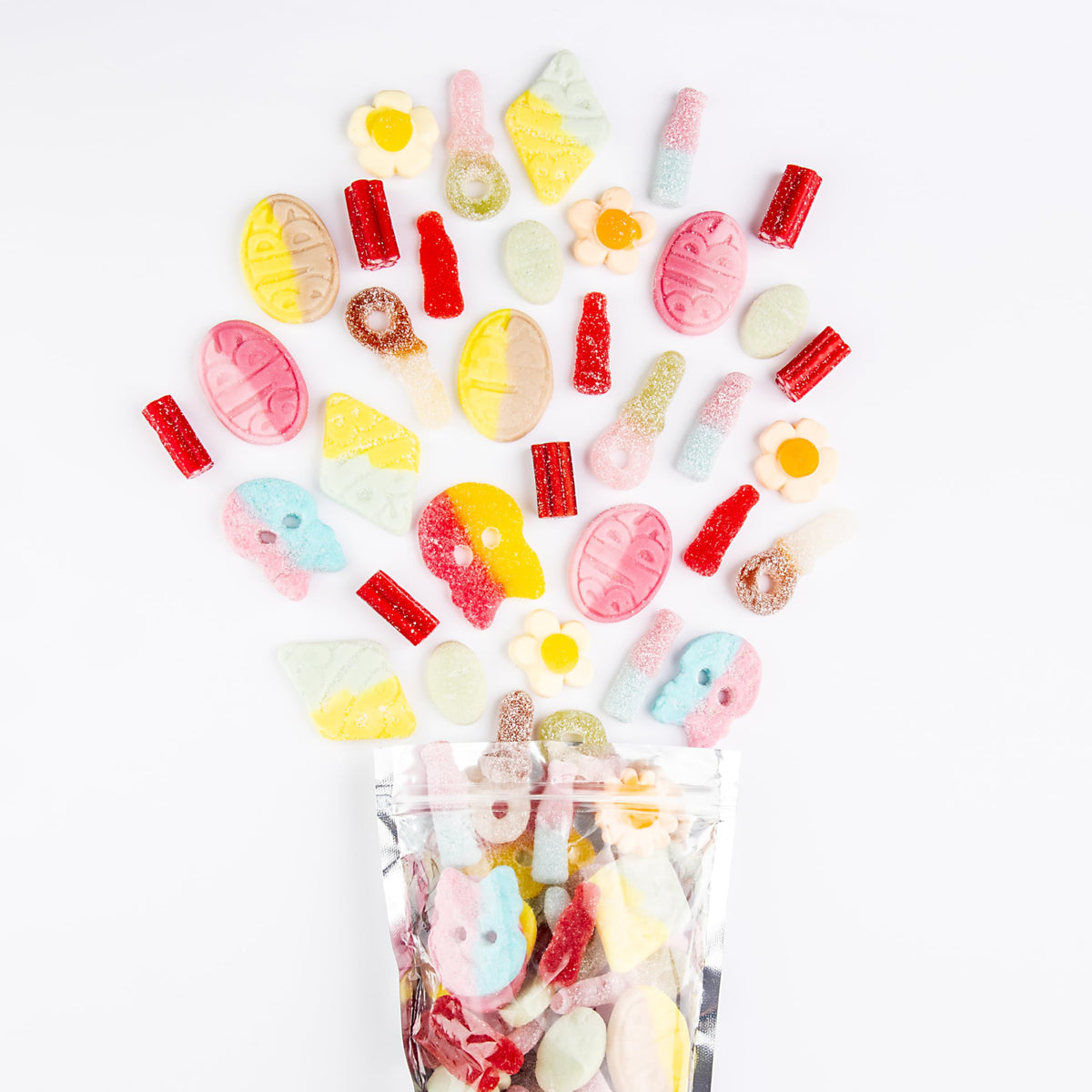 Kenai Kitchen Bubs Swedish Candy Mix sour skulls close-up — bold Swedish flavors for candy lovers.