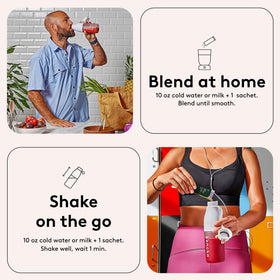 kencko bottle shake on the go demonstrates fast, convenient smoothies