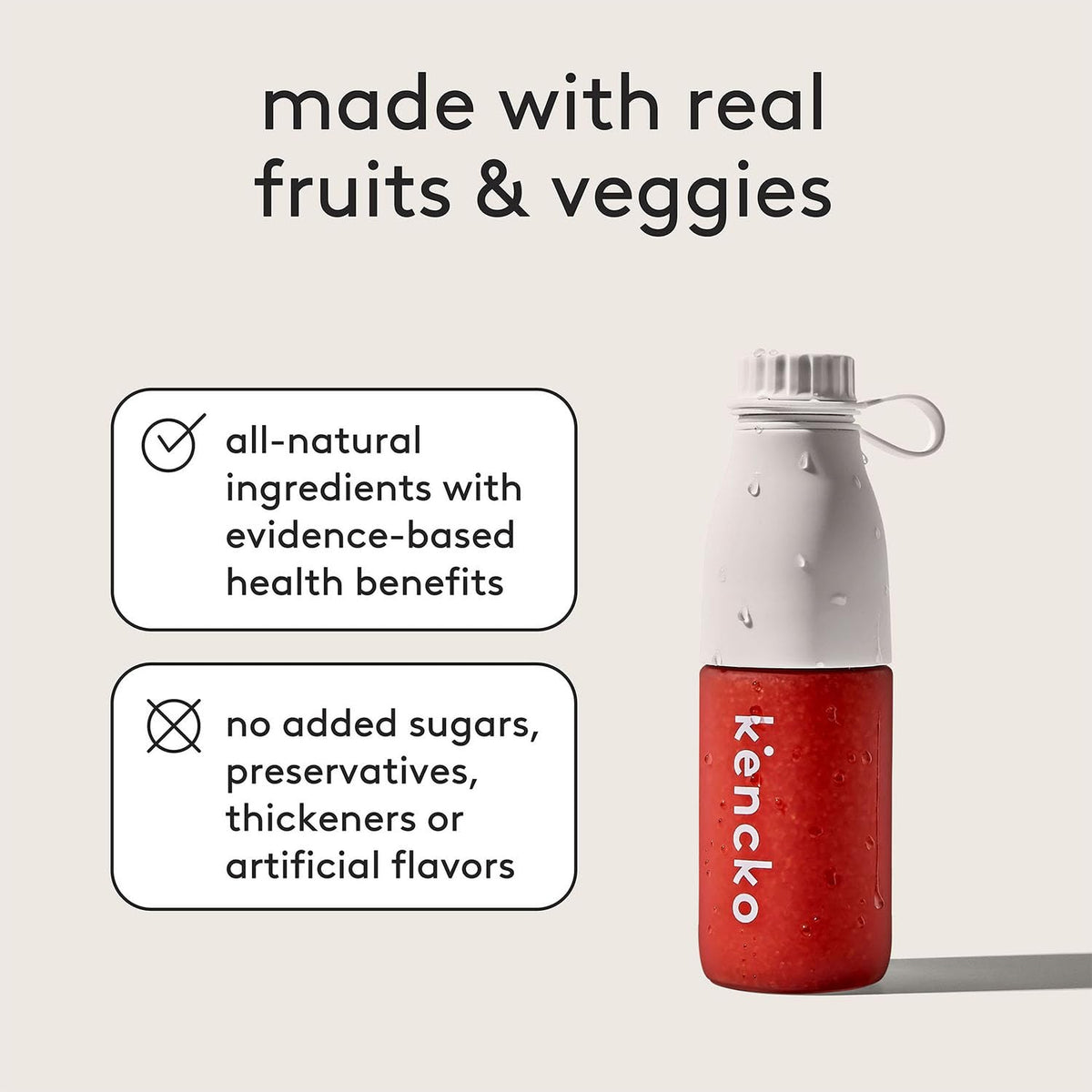 kencko reusable bottle enables on-the-go smoothie hydration.
