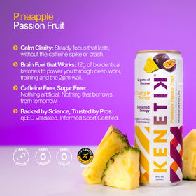 Kenetik 12-pack display showcases sugar-free, ketone-powered focus on shelves.
