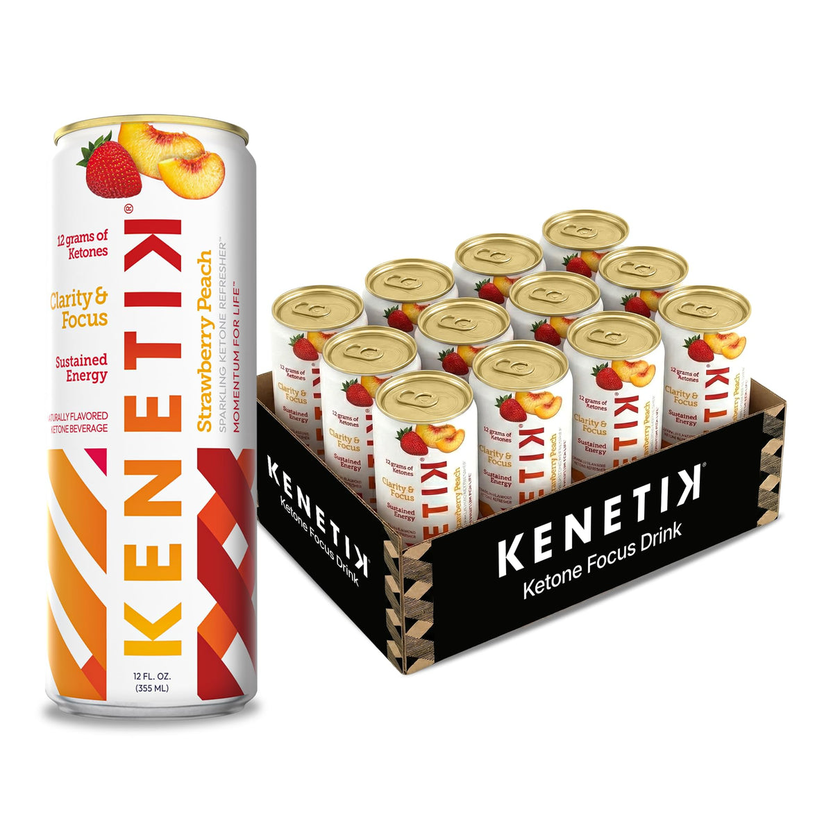 Kenetik caffeine-free focus drink can on a desk for steady focus